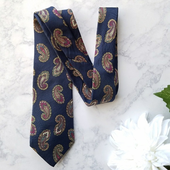 Christian Dior Other - Christian Dior Navy Silk Paisley Tie